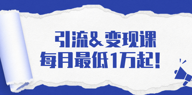 引流&变现课：分享一整套流量方法以及各个渠道收入，每月最低1万起！-红薯资源库