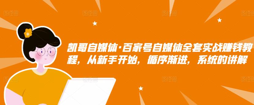 凯哥自媒体·百家号自媒体全套实战赚钱教程，从新手开始，循序渐进，系统的讲解-红薯资源库