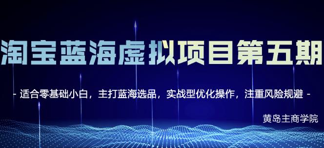 黄岛主淘宝虚拟无货源3.0+4.0+5.0，适合零基础小白，主打蓝海选品，实战型优化操作-红薯资源库