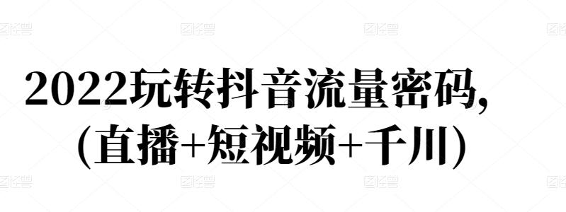 2022玩转抖音流量密码，(直播+短视频+千川)-红薯资源库