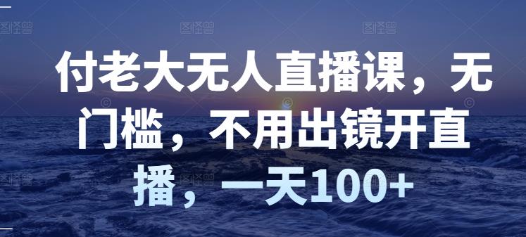 付老大无人直播课，无门槛，不用出镜开直播，一天100+-红薯资源库