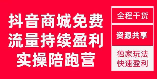 抖音商城搜索持续盈利陪跑成长营，抖音商城搜索从0-1、从1到10的全面解决方案-红薯资源库