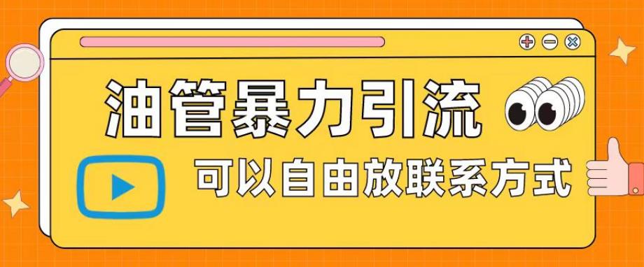 油管暴力引流，可以自由放联系方式【揭秘】-红薯资源库