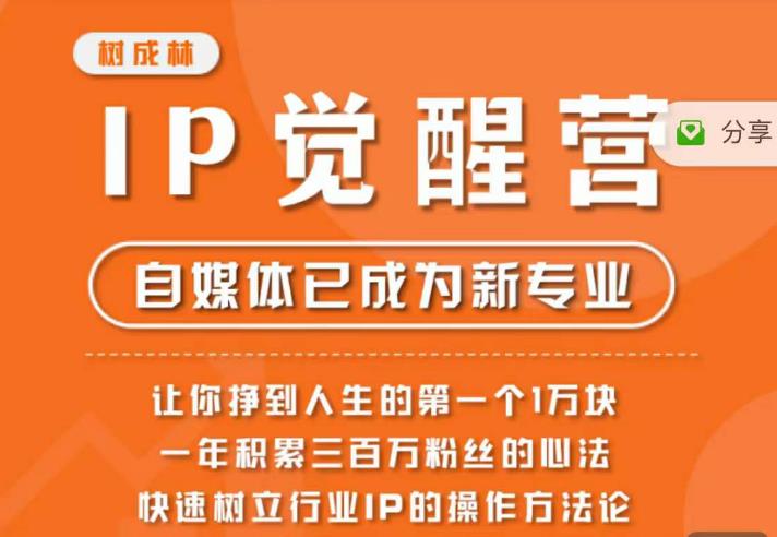 树成林·IP觉醒营，快速树立行业IP的操作方法论，让你赚到人生的第一个1万块（更新）-红薯资源库