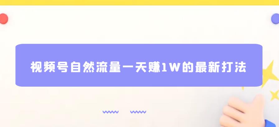 视频号自然流量一天赚1W的最新打法，基本0投资【揭秘】-红薯资源库