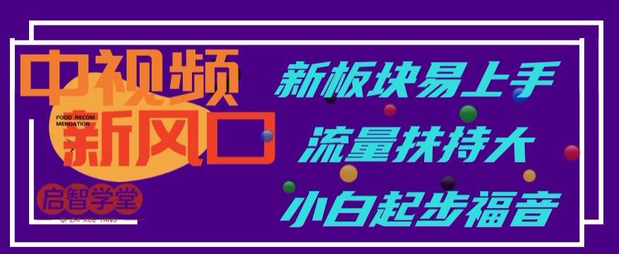 中视频新风口，新板块易上手，流量扶持大，小白起步福音【揭秘】-红薯资源库