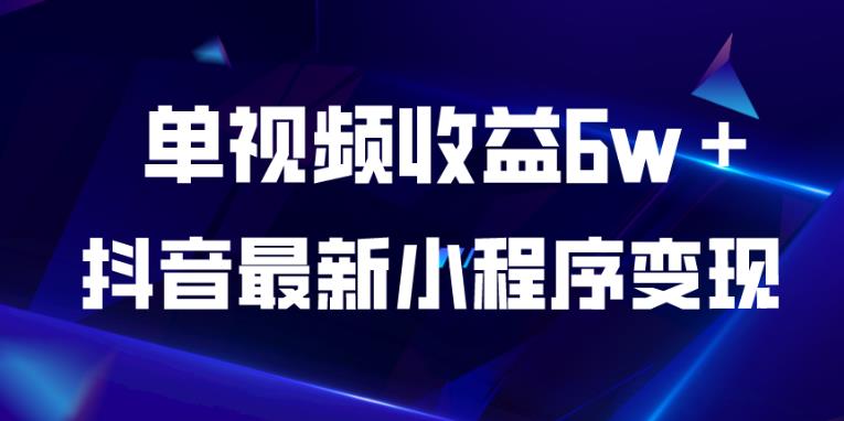 抖音最新小程序变现项目，单视频收益6w＋，小白可做【揭秘】-红薯资源库