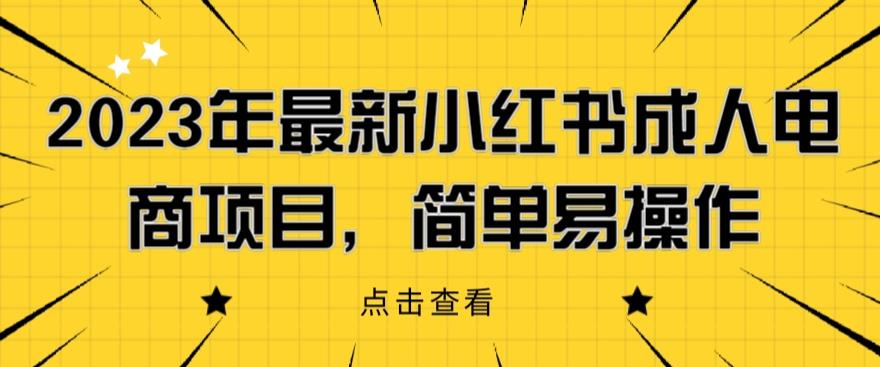 2023年最新小红书成人电商项目，简单易操作【详细教程】【揭秘】-红薯资源库