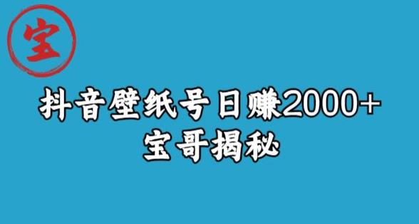 宝哥抖音壁纸号日赚2000+，不需要真人露脸就能操作【揭秘】-红薯资源库