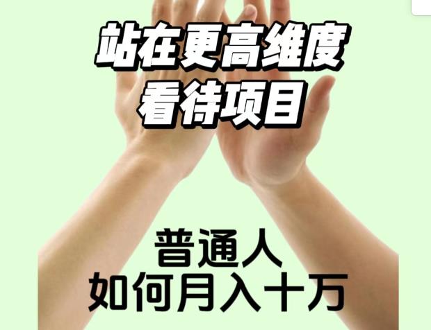 2023最火项目：站在更高维度看待项目，普通人如何月入十万【揭秘】-红薯资源库