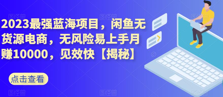 2023最强蓝海项目，闲鱼无货源电商，无风险易上手月赚10000，见效快【揭秘】-红薯资源库