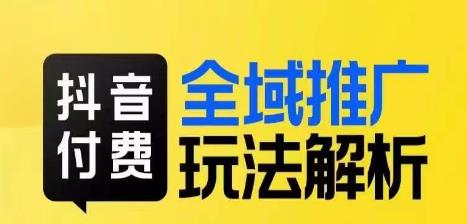 抖音付费全域推广玩法解析，抓住平台红利，小付费撬动大流量-红薯资源库