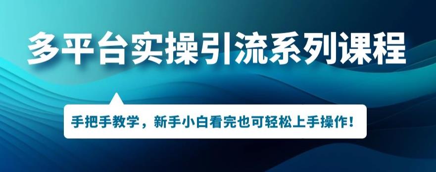 多平台引流实操系列课程，新手小白看完也可轻松上手进行引流操作-红薯资源库