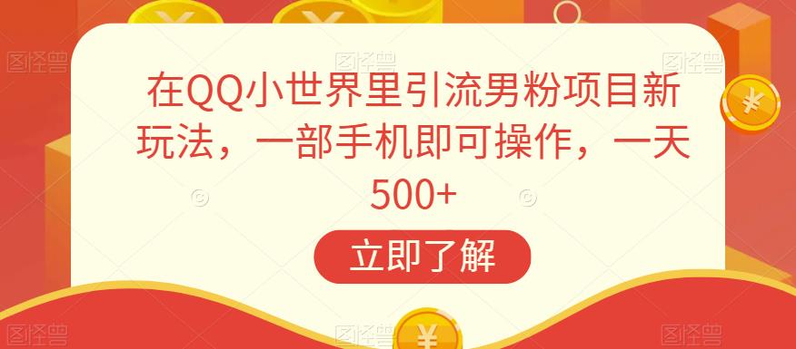 在QQ小世界里引流男粉项目新玩法，一部手机即可操作，一天500+【揭秘】-红薯资源库