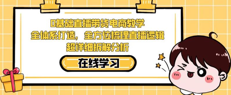 零基础直播带货电商教学，全方位梳理直播逻辑，超详细拆解分析-红薯资源库