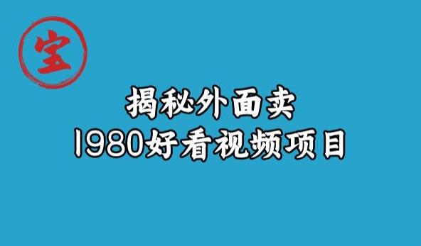 宝哥揭秘外面卖1980好看视频项目，投入时间少，操作难度低-红薯资源库