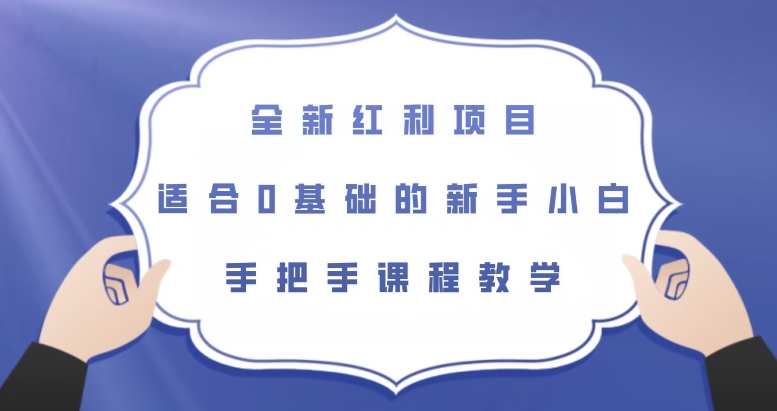 全新红利项目，适合0基础的新手小白，手把手课程教学【揭秘】-红薯资源库