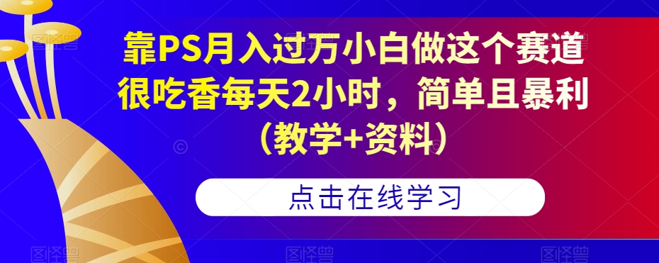 靠PS月入过万小白做这个赛道很吃香每天2小时，简单且暴利（教学+资料）-红薯资源库