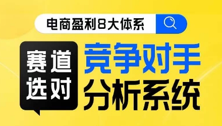 电商盈利8大体系·赛道选对，​竞争对手分析系统线上课-红薯资源库