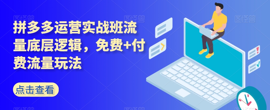 拼多多运营实战班流量底层逻辑，免费+付费流量玩法-红薯资源库