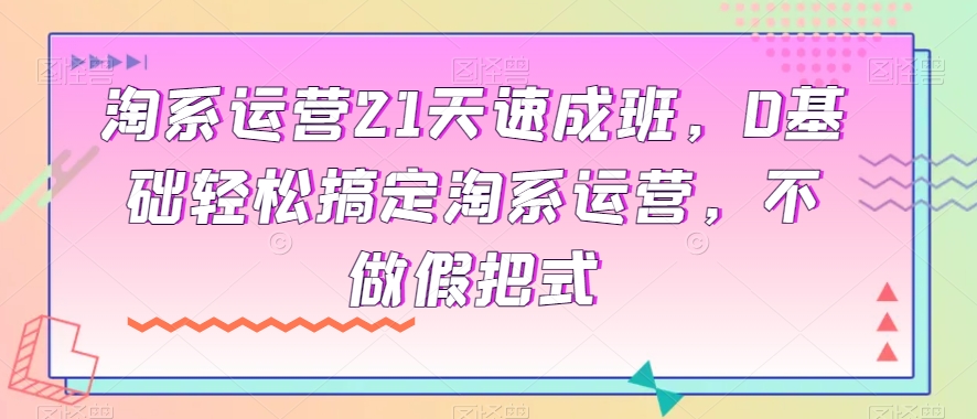 淘系运营21天速成班，0基础轻松搞定淘系运营，不做假把式-红薯资源库