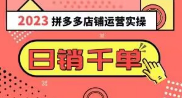 2023拼多多运营实操，每天30分钟日销1000＋，爆款选品技巧大全（10节课）-红薯资源库