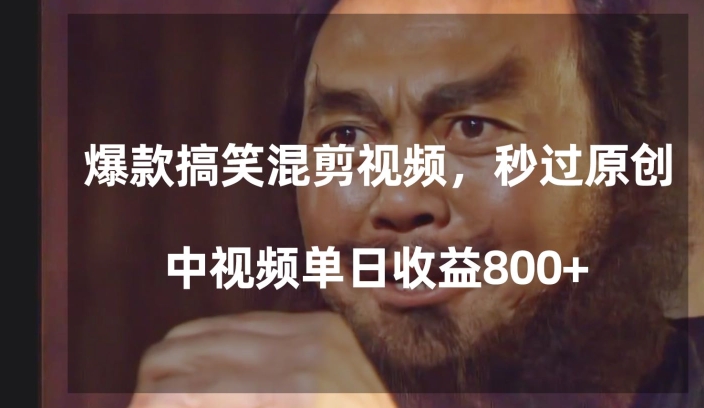 爆款搞笑混剪视频，百分百过原创，单日中视频播放收益800+【揭秘】-红薯资源库