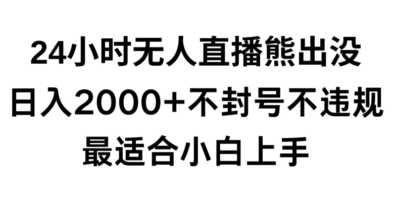 快手24小时无人直播熊出没，不封直播间，不违规，日入2000+，最适合小白上手，保姆式教学【揭秘】-红薯资源库