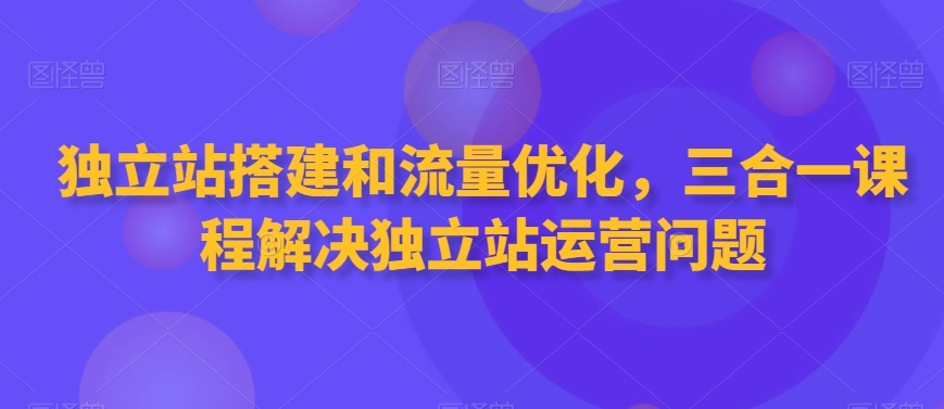 独立站搭建和流量优化，三合一课程解决独立站运营问题-红薯资源库