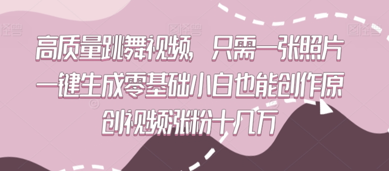 高质量跳舞视频，只需一张照片一键生成零基础小白也能创作原创视频涨粉十几万【揭秘】-红薯资源库