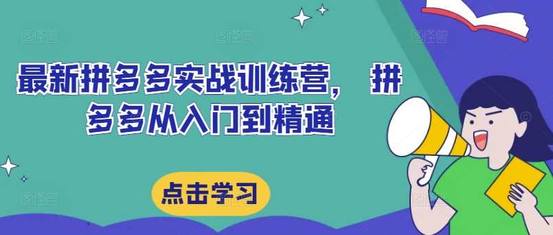 最新拼多多实战训练营， 拼多多从入门到精通-红薯资源库