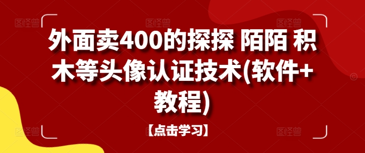 外面卖400的探探 陌陌 积木等头像认证技术(软件+教程) 探探价格-红薯资源库