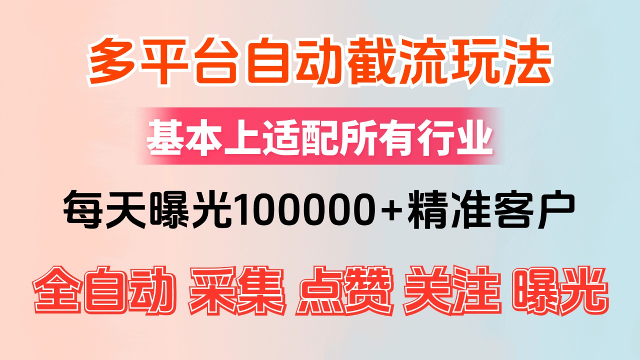 （12709期）小红书抖音视频号最新截流获客系统，全自动引流精准客户【日曝光10000+…[db:副标题]-红薯资源库