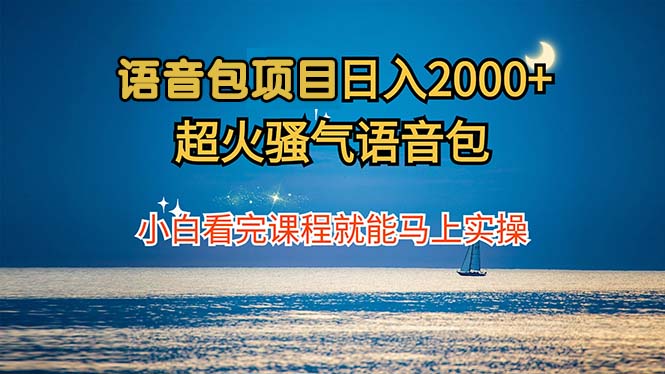 （12734期）语音包项目 日入2000+ 超火骚气语音包小白看完课程就能马上实操[db:副标题]-红薯资源库