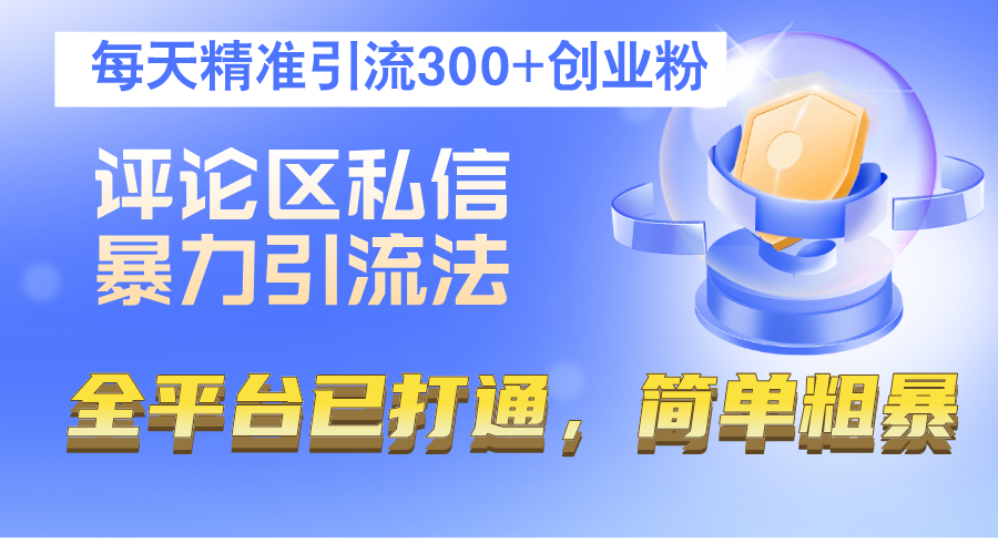 （12714期）评论区私信暴力引流法，每天精准引流300+创业粉，全平台已打通，简单粗暴[db:副标题]-红薯资源库