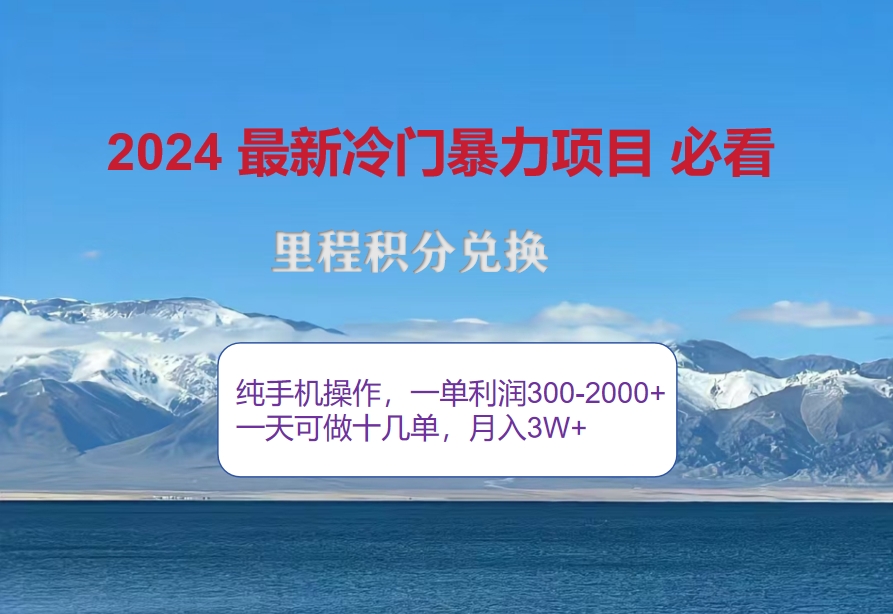 （12856期）2024惊爆冷门暴利！出行高峰来袭，里程积分，高爆发期，一单300+—2000…[db:副标题]-红薯资源库