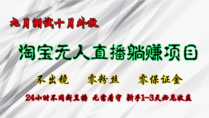 （12862期）淘宝无人直播最新玩法，九月测试十月外放，不出镜零粉丝零保证金，24小…[db:副标题]-红薯资源库