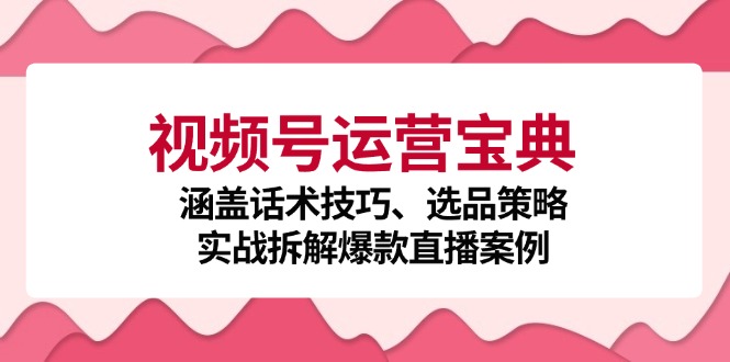 （12808期）视频号运营宝典：涵盖话术技巧、选品策略、实战拆解爆款直播案例 3d2021128期[db:副标题]-红薯资源库