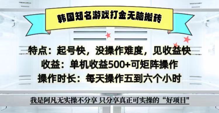 全网首发海外知名游戏打金无脑搬砖单机收益500+  即做！即赚！当天见收益！[db:副标题]-红薯资源库