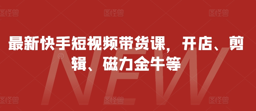 最新快手短视频带货课，开店、剪辑、磁力金牛等[db:副标题]-红薯资源库