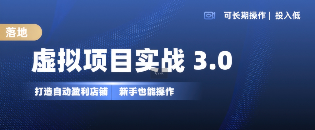 虚拟项目实战3.0，打造自动盈利店铺，可长期操作投入低，新手也能操作[db:副标题]-红薯资源库