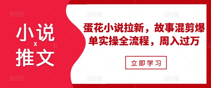 小说推文之蛋花小说拉新，故事混剪爆单实操全流程，周入过万[db:副标题]-红薯资源库