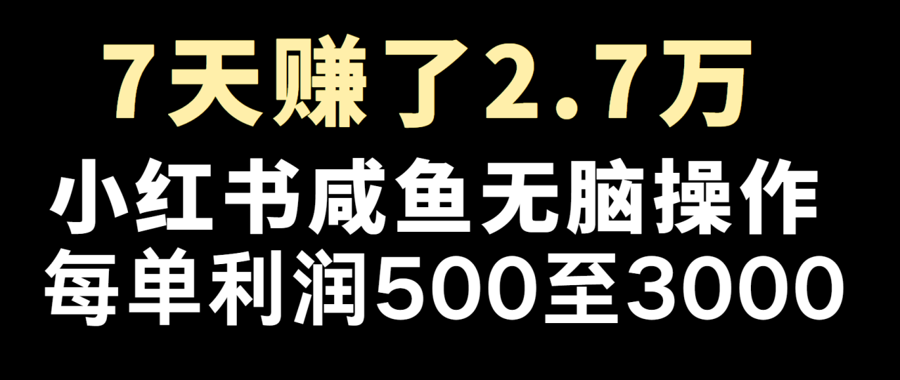 冷门暴利，超级简单的项目0成本玩法，每单在500至4000的利润[db:副标题]-红薯资源库