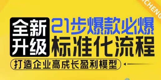 21步爆款必爆标准化流程，全新升级，打造企业高成长盈利模型[db:副标题]-红薯资源库